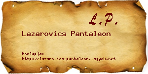 Lazarovics Pantaleon névjegykártya